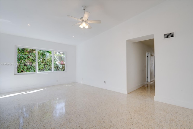 empty room with ceiling fan