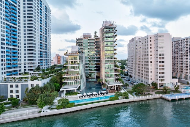 view of property featuring a water view