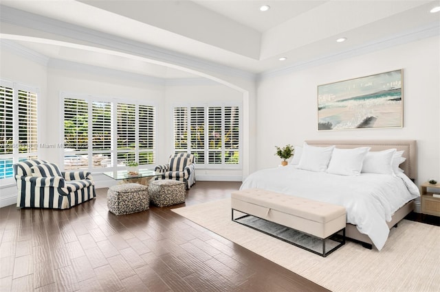 bedroom with hardwood / wood-style floors