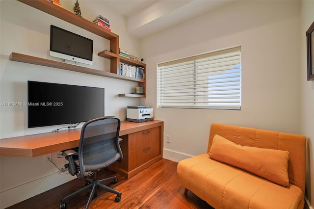 office area featuring hardwood / wood-style floors