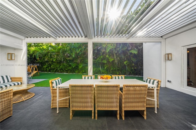 view of patio with outdoor dining space