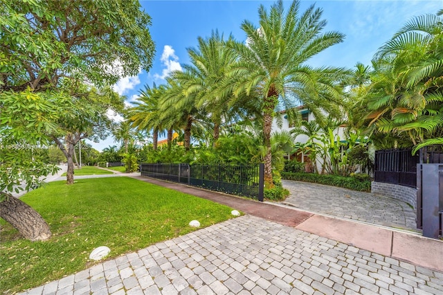 view of yard with fence