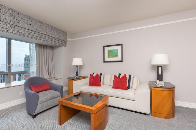 1435 Brickell Ave Unit 3603, Miami, FL 33131 - carpeted living area with baseboards