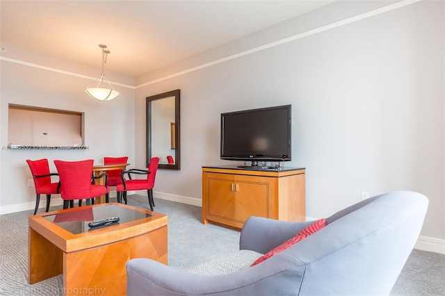 1435 Brickell Ave Unit 3603, Miami, FL 33131 - living area featuring light carpet and baseboards