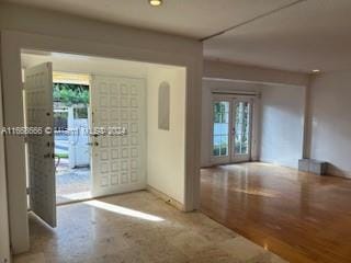 interior space with light hardwood / wood-style flooring