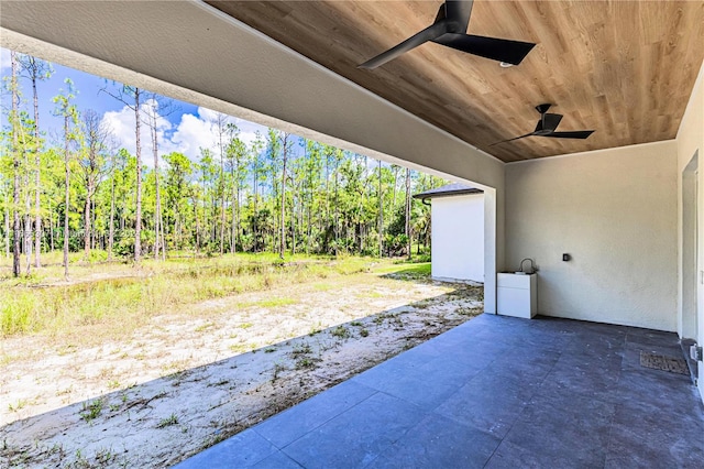 view of patio with ceiling fan