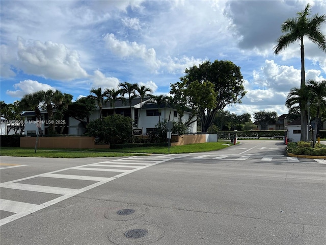 view of street with a gate
