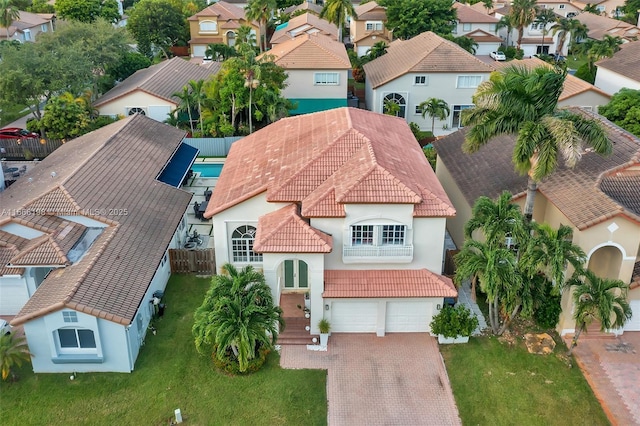 aerial view featuring a residential view