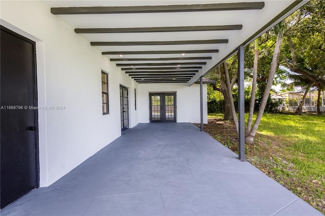 view of patio with french doors