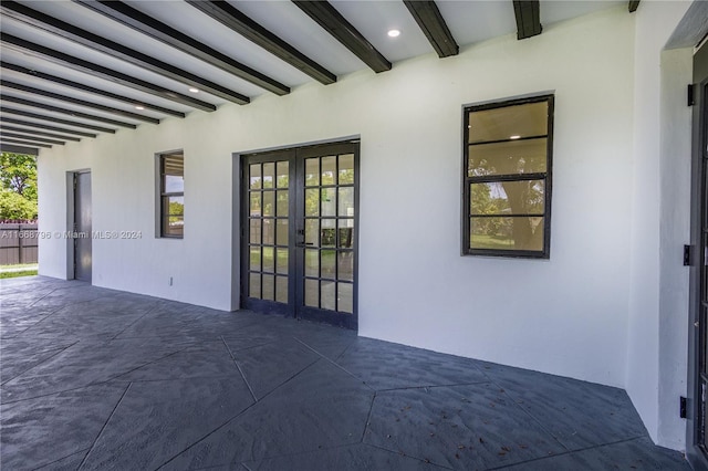 exterior space with french doors