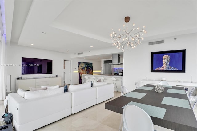 dining room featuring an inviting chandelier