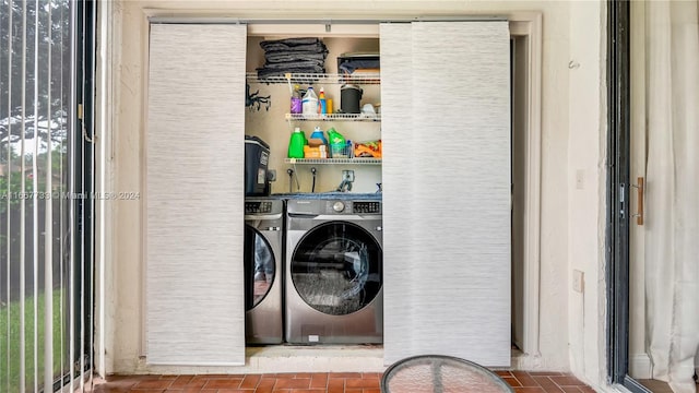 laundry area featuring separate washer and dryer and a healthy amount of sunlight