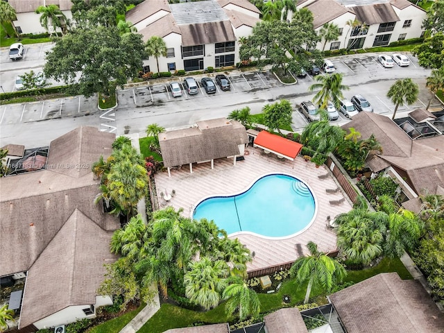 birds eye view of property featuring a residential view