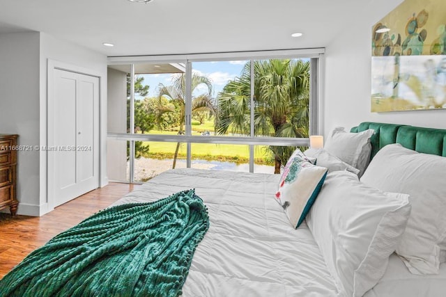 bedroom featuring light hardwood / wood-style floors