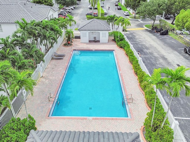 view of pool featuring a patio