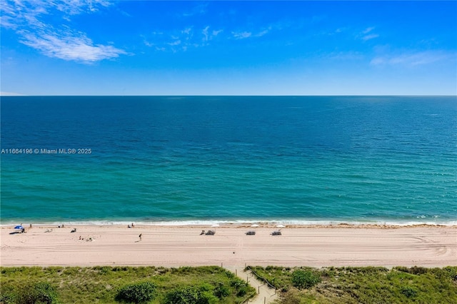 view of water feature featuring a beach view