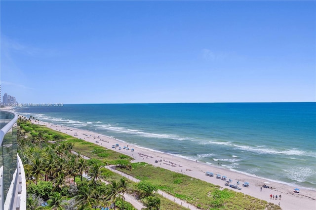 property view of water featuring a view of the beach