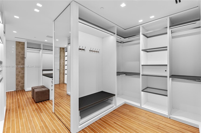 spacious closet featuring wood finished floors
