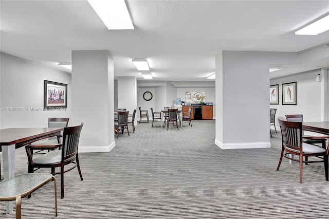 interior space with a textured ceiling