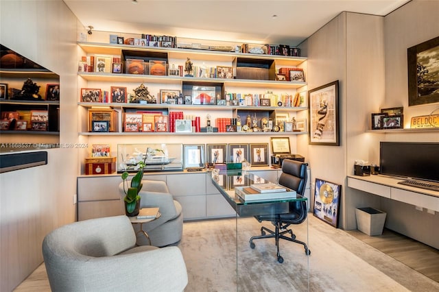 office featuring light hardwood / wood-style flooring