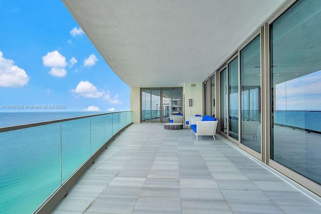 balcony with a water view