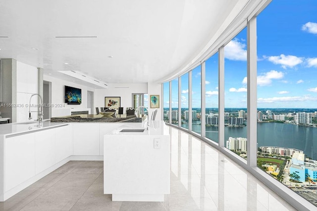 kitchen with white cabinetry