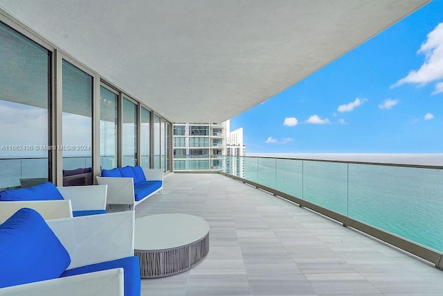 balcony with a water view