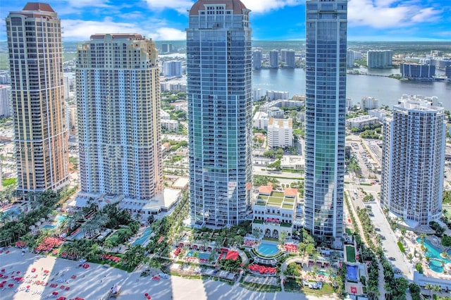 city view with a water view