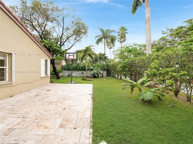 view of yard with a patio area
