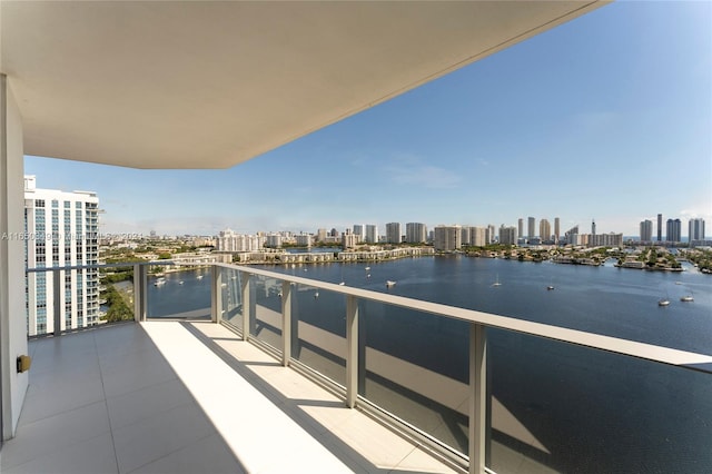 balcony with a water view