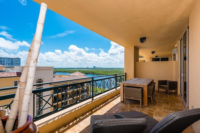 balcony with a water view