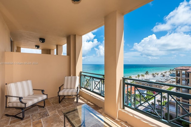 balcony with a water view