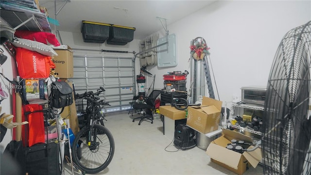 garage with electric panel