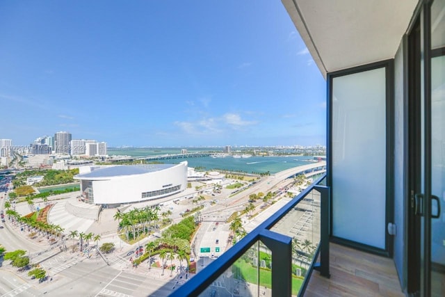 balcony with a water view