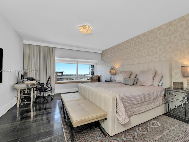 bedroom featuring dark wood-type flooring