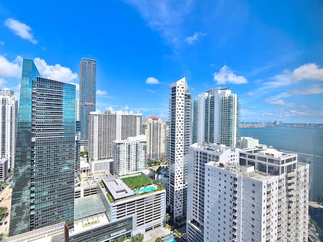 view of city featuring a water view