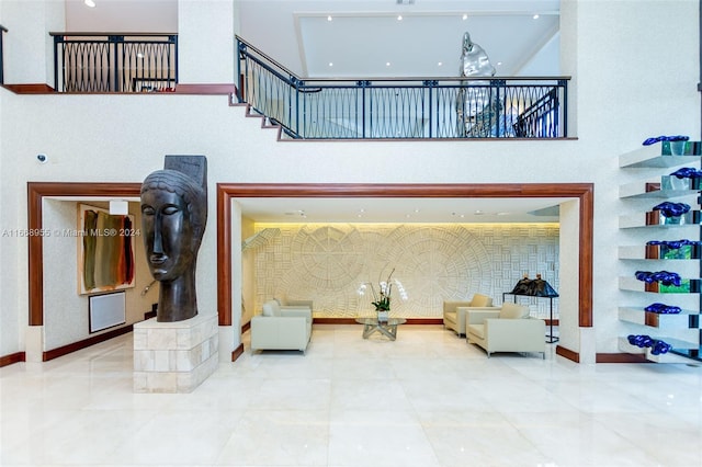 building lobby with stairway