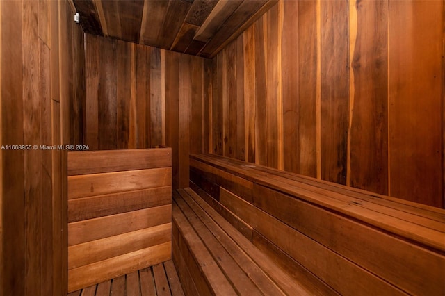 view of sauna