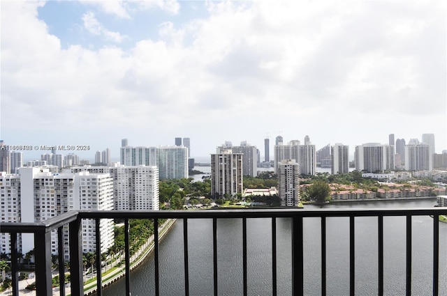 balcony with a water view