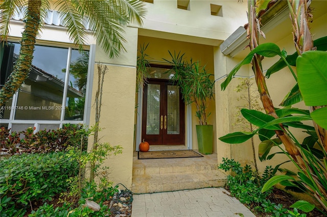 property entrance featuring a wall mounted AC