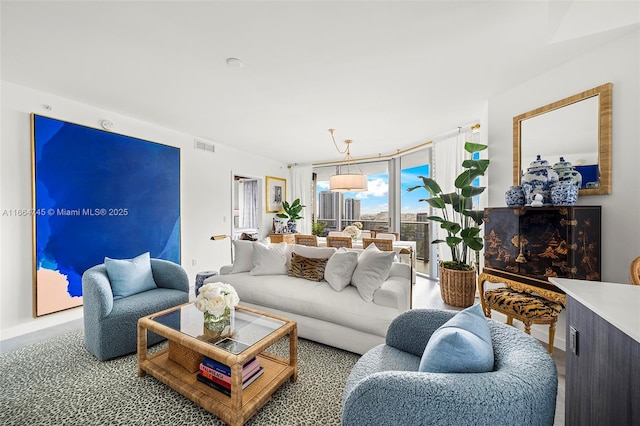 488 NE 18th St Unit 2301, Miami, FL 33132 - living area with a wall of windows