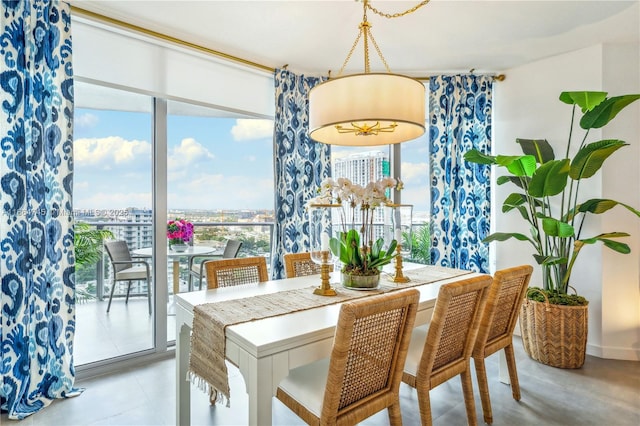 dining space featuring floor to ceiling windows and a wealth of natural light