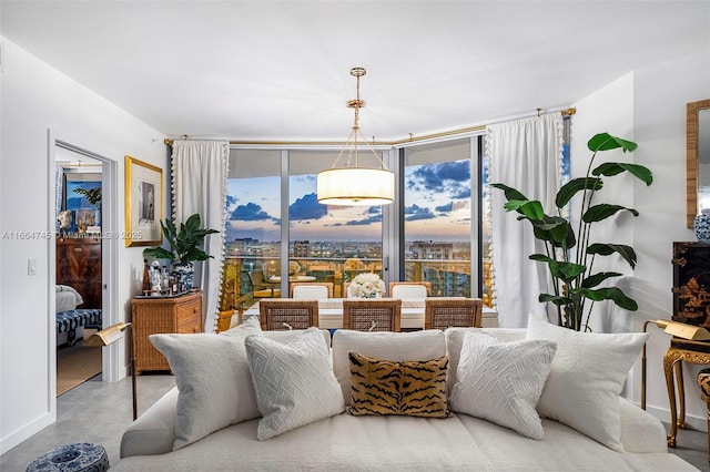 488 NE 18th St Unit 2301, Miami, FL 33132 - living room with a wall of windows