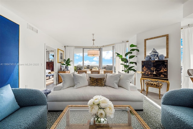 488 NE 18th St Unit 2301, Miami, FL 33132 - living room with wood finished floors
