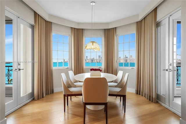 dining room featuring light hardwood / wood-style floors