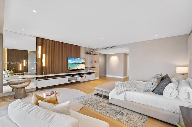 living room featuring light hardwood / wood-style floors