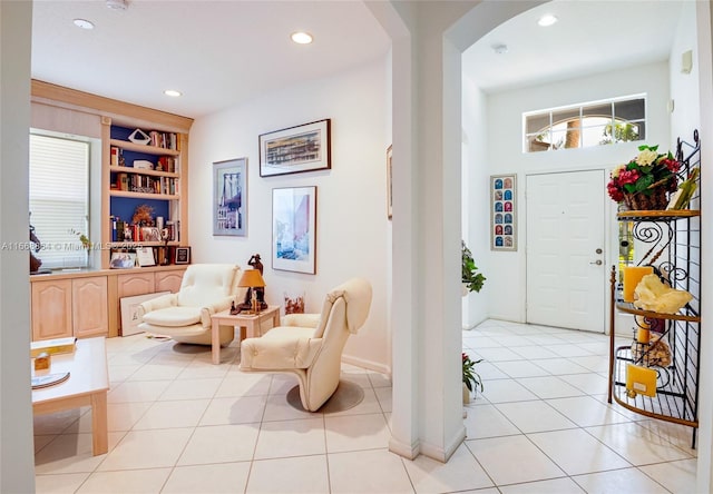 view of tiled entrance foyer