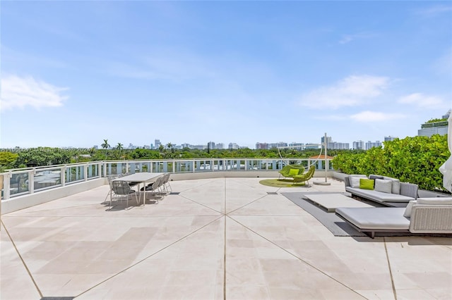 view of patio / terrace featuring an outdoor living space