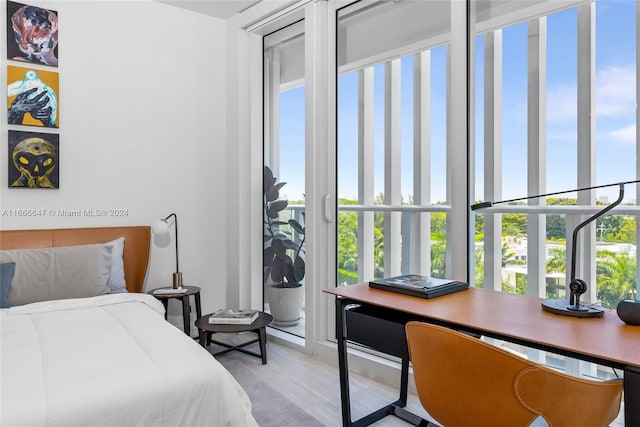 bedroom featuring light hardwood / wood-style flooring