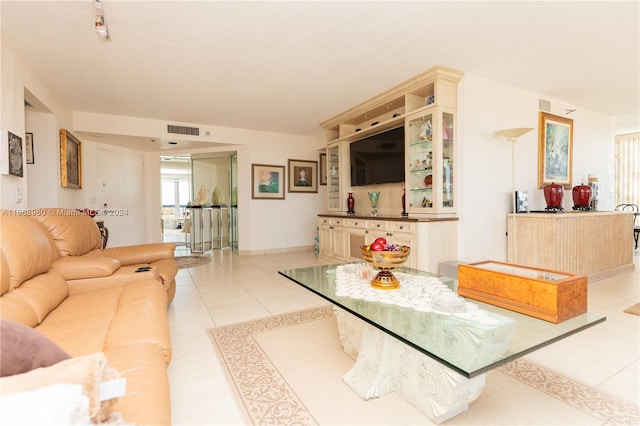 view of tiled living room